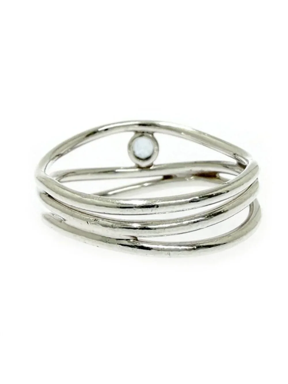 Tiffany & Co Silver Aquamarine Wave Row Ring